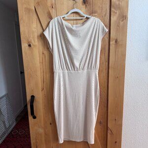 Chic Nude Fitted Dress, size XL